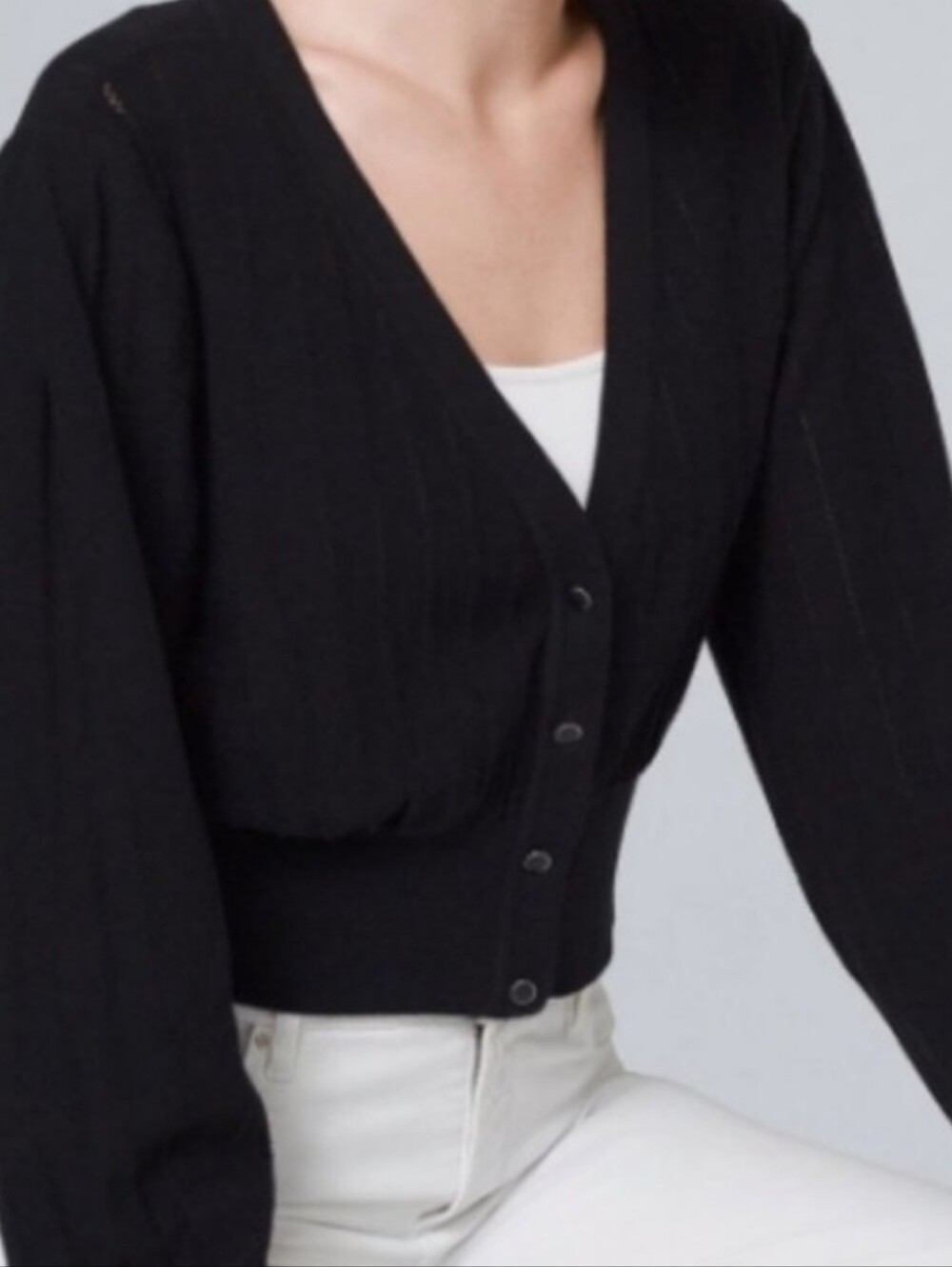 🆕 WHBM Balloon Sleeve Cropped Cardigan